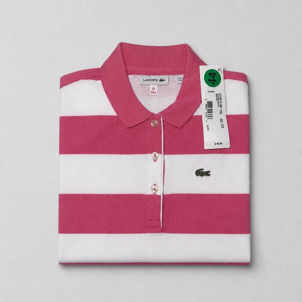 No.44 Lacoste Kids Sleeveless Striped Petit Piqué Polo Dress